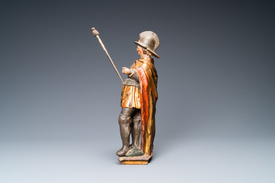 Une statue de Saint Georges en bois sculpt&eacute;, polychrom&eacute; et dor&eacute;, Allemagne du Sud, 1er quart du 17&egrave;me