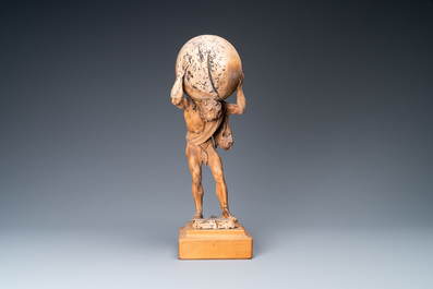 A limewood figure of Atlas carrying the globe, Germany, ca. 1700