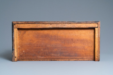 An ebony veneer cabinet with engraved ivory plaques, Italy, 17th C.