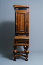 An oak and ebony two-door cabinet, The Low Countries, 17th C.