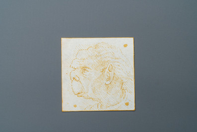 Italian school, after Leonardo da Vinci, pen and brown ink on paper, late 19th C.: Ten caricatures