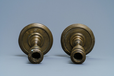 A pair of French bronze candlesticks, 2nd half 16th C.