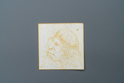 Ecole italienne, d'apr&egrave;s Leonardo da Vinci, plume et encre brune sur papier, fin du 19&egrave;me: Dix caricatures