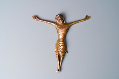 A gilt-bronze Corpus Christi, France, 14th C.