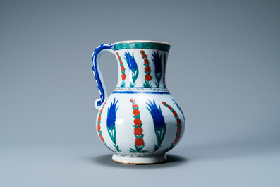 An Iznik-style ewer, Cantagalli, Italy, 19th C.