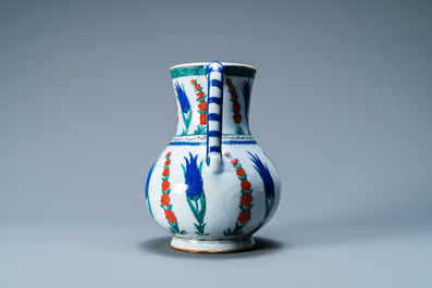 An Iznik-style ewer, Cantagalli, Italy, 19th C.