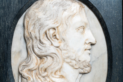A white marble profile bust of Christ, Italy, 18th C.