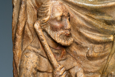 Un relief en alb&acirc;tre sculpt&eacute; repr&eacute;sentant 'L'adoration des mages', Nottingham, Angleterre, 15&egrave;me