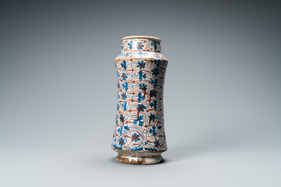 A Hispano-Moresque luster-glazed albarello, Manises, Spain, 3rd quarter 15th C.