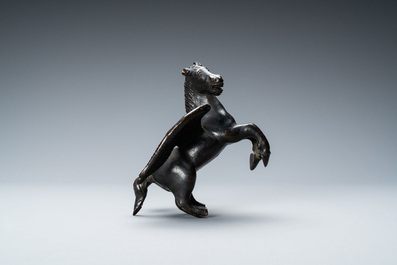 A black-patinated bronze model of Pegasus, Italy, 16th C.