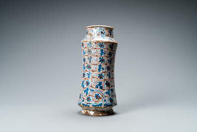 A Hispano-Moresque luster-glazed albarello, Manises, Spain, 3rd quarter 15th C.