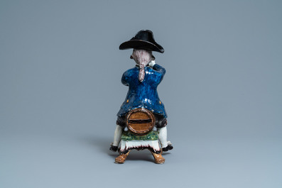 A large polychrome Dutch Delft 'Bobbejak' table fountain, 18th C.