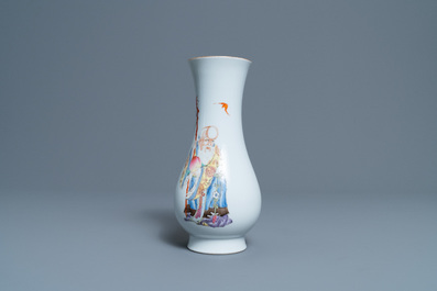 A Chinese famille rose 'Shou Lao' vase, Qianlong mark, Republic