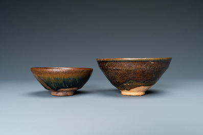 A Chinese 'Jizhou' bowl and a hare's fur bowl, Song or Jin