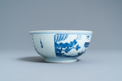 A Chinese blue and white 'Blue de Hue' bowl for the Vietnamese market, dated 1845