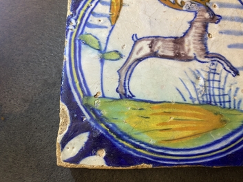 Nine polychrome maiolica medallion tiles, Antwerp or Middelburg, 2nd half 16th C.