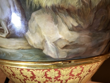 Een uitzonderlijke grote mythologische 'Diana en Aktaion' vaas, porselein uit Meissen, 2e helft 19e eeuw