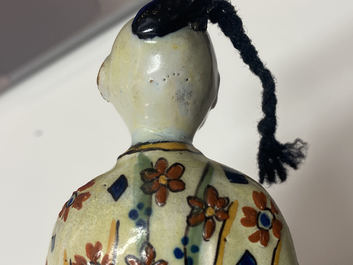 A polychrome Dutch Delft figure of a Chinaman, ca. 1800