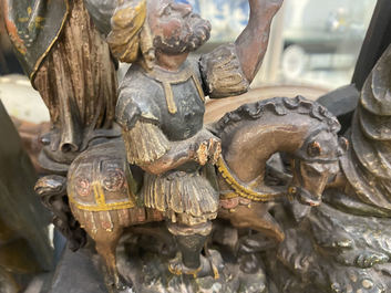 Une crucifixion en bois sculpt&eacute; et polychrom&eacute;, Italie du Nord, 16&egrave;me