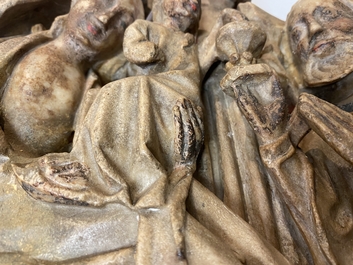 Un relief en alb&acirc;tre sculpt&eacute; repr&eacute;sentant 'L'adoration des mages', Nottingham, Angleterre, 15&egrave;me