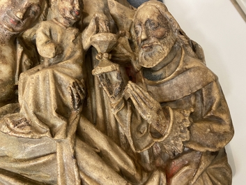 Un relief en alb&acirc;tre sculpt&eacute; repr&eacute;sentant 'L'adoration des mages', Nottingham, Angleterre, 15&egrave;me