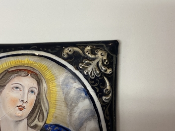 A Limoges enamel plaque depicting the Virgin and inscribed 'Mater Dei', France, 1st half 18th C.