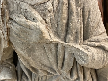 A limestone figure of Saint Barbara, 16th C.