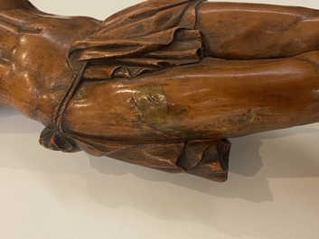 Une statue de Christ en buis sculpt&eacute;, Flandres, 16/17&egrave;me
