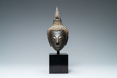 A Thai Ayutthaya-style bronze head of Buddha, 17/19th C.