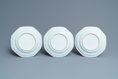 Six Chinese octagonal Imari-style plates, Kangxi