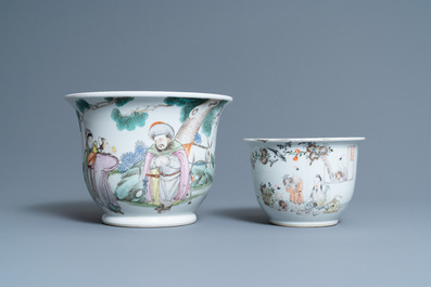 Two Chinese qianjiang cai jardini&egrave;res, 19/20th C.