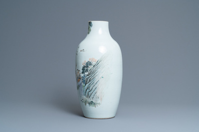 Un vase en porcelaine de Chine qianjiang cai, 19&egrave;me