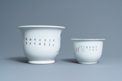 Deux jardini&egrave;res en porcelaine de Chine qianjiang cai, 19/20&egrave;me