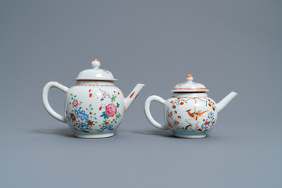 Een collectie Chinees blauw-wit, famille rose, verte en Imari-stijl theegoed, Kangxi/Qianlong