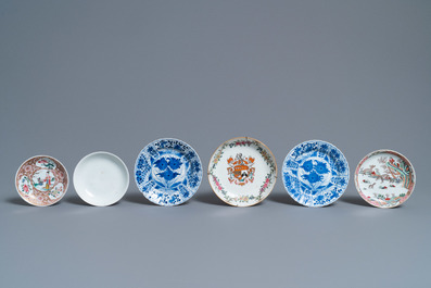 Six soucoupes et quatre tasses en porcelaine de Chine, Yongzheng et apr&egrave;s