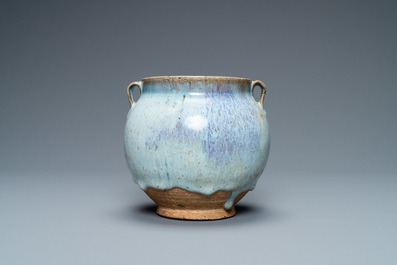 A globular Chinese junyao two-handled jar, Jin