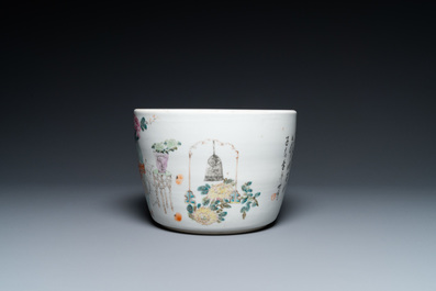 A Chinese qianjiang cai 'antiquities' jardini&egrave;re, 19/20th C.