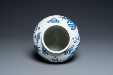 A Chinese blue and white 'dragon' vase, 19th C.