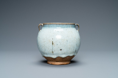 A globular Chinese junyao two-handled jar, Jin