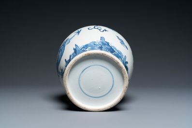 A Chinese blue and white 'dragon' vase, 19th C.