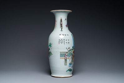 Un vase en porcelaine de Chine qianjiang cai &agrave; double d&eacute;cor, 19/20&egrave;me