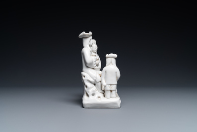 Un groupe en porcelaine blanc de Chine de Dehua figurant une famille hollandaise, Kangxi