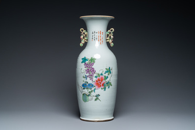 A Chinese qianjiang cai vase with two-sided design, 19/20th C.