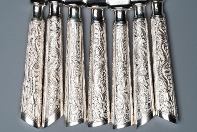 Twenty-five Chinese silver knives , 19/20th C.