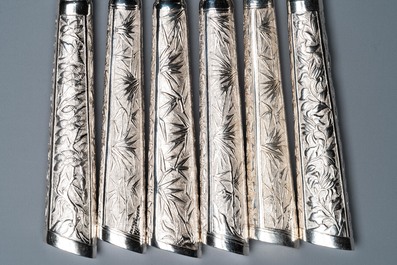 Twenty-five Chinese silver knives , 19/20th C.