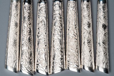 Twenty-five Chinese silver knives , 19/20th C.