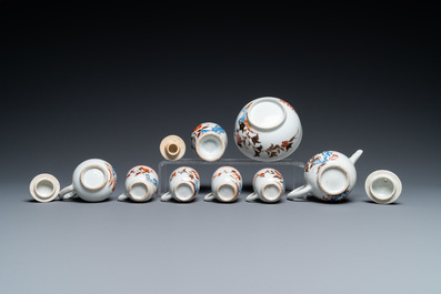 A rare Chinese 32-piece miniature tea service in blue, white and iron-red, Qianlong