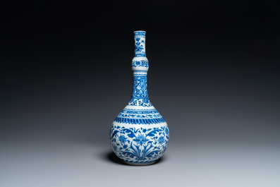 A Chinese blue and white bottle vase in Transitional style, Kangxi