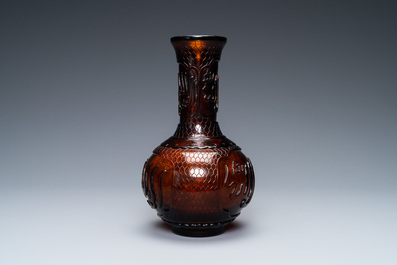 A Chinese Islamic market Beijing glass vase inscribed 'Allah' and 'Muhammad the Prophet', 18/19th C.