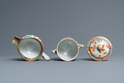 A Chinese Canton famille rose 18-piece tea service, 19th C.